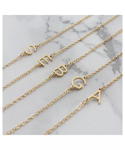 Mini Sideways Initial Necklace for Women 18K A-Z Letter Side Choker Dainty Cute Tiny Alphabet Personalized Name Necklaces Gif...