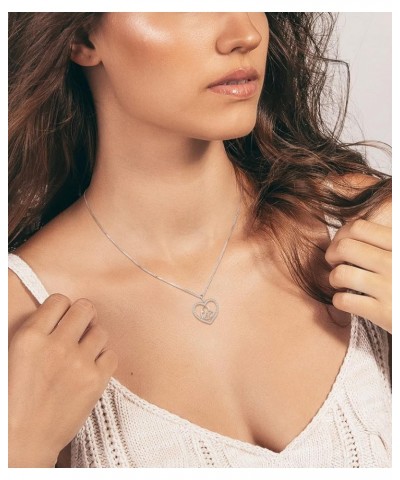 Initial Necklace 925 Sterling Silver Double Love Heart Letter Pendant A-Z Alphabet Necklace for Women Letter-W $36.91 Necklaces