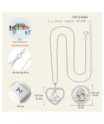 Initial Necklace 925 Sterling Silver Double Love Heart Letter Pendant A-Z Alphabet Necklace for Women Letter-W $36.91 Necklaces