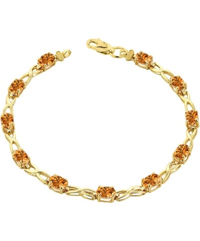 Elegant 10k Yellow Gold Personalized Genuine Birthstone Infinity Bracelet 7.5 Inches Citrine $175.49 Bracelets