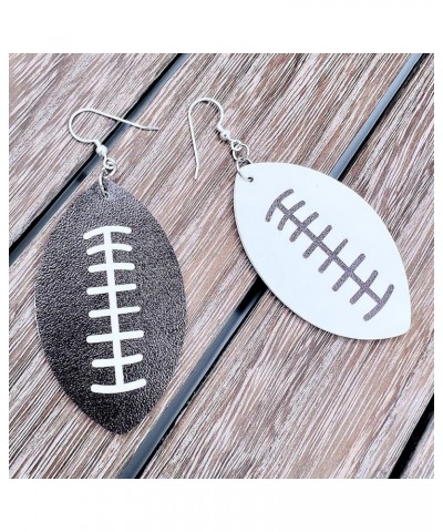 Football Earrings for Women - Football Jewelry for Moms - Double Sided PU Leather Football Dangles - Football Leather Earring...