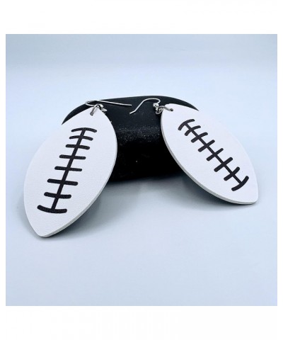 Football Earrings for Women - Football Jewelry for Moms - Double Sided PU Leather Football Dangles - Football Leather Earring...