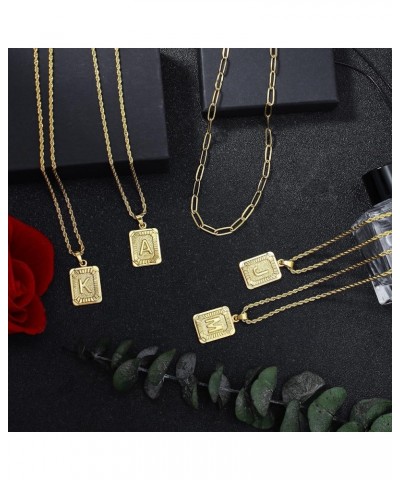 Easter Gifts - Gold Initial Necklaces for Women Men Gold Letter Necklaces 26 Capital A-Z Letter Pendant Necklaces for Women S...