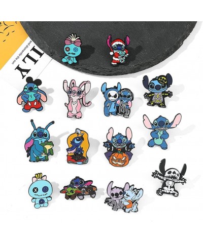 5 PCS Stitch Cosplay Pins - Cartoon Metal Brooch Ohana Means Family Jewelry Gift For Women Girls stitch-XZ... $14.74 Brooches...