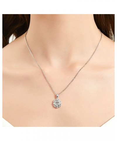 Sterling Silver Art Deco Cubic Zirconia CZ Pendant Necklace for Women, Rhodium Plated $22.53 Necklaces