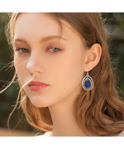 Big Colorful Shell Beads Earrings for Women Dangling Double Teardrop Beaded Geometric Fashion Jewelry Drop Earrings for Girls...