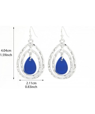 Big Colorful Shell Beads Earrings for Women Dangling Double Teardrop Beaded Geometric Fashion Jewelry Drop Earrings for Girls...