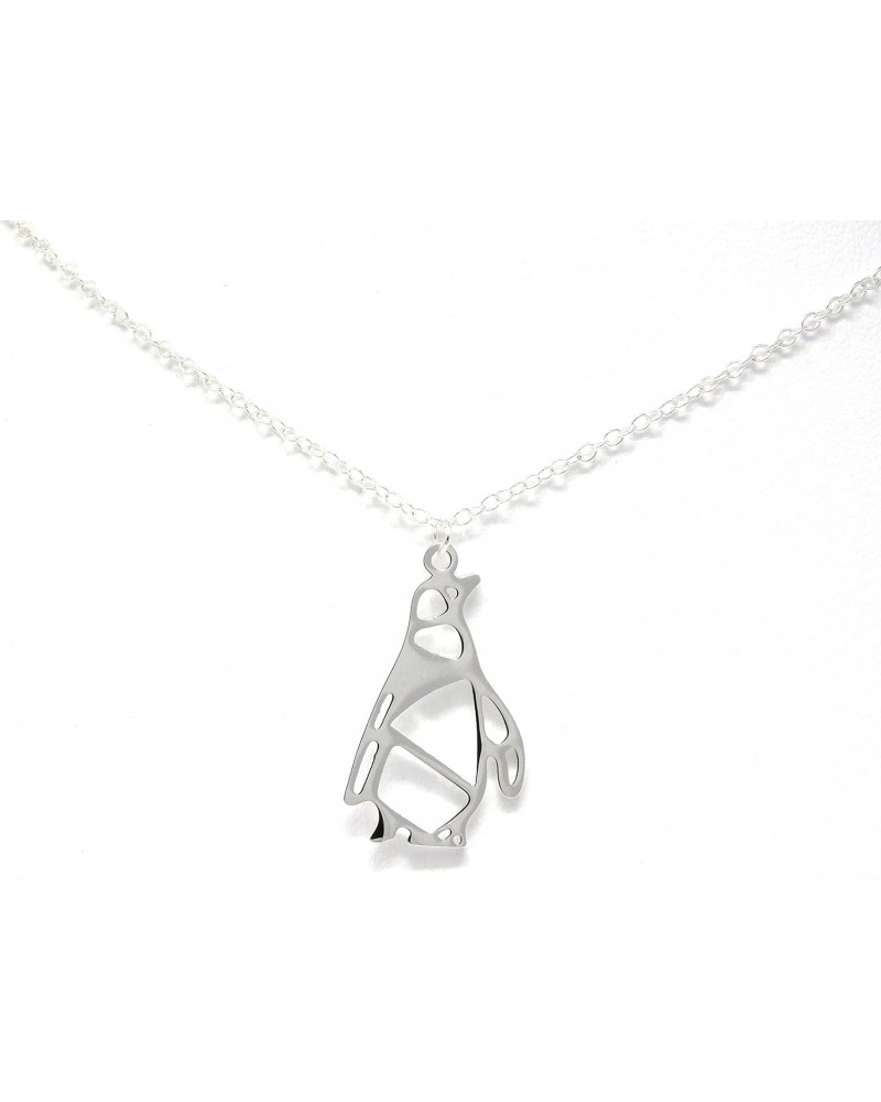 Origami Penguin Necklace Silver Gold Geometric Jewelry Pendant $9.34 Necklaces