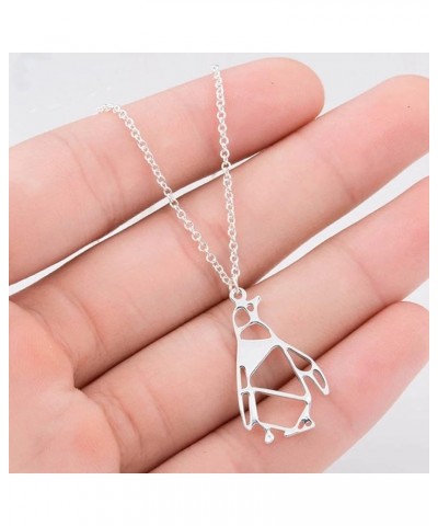 Origami Penguin Necklace Silver Gold Geometric Jewelry Pendant $9.34 Necklaces