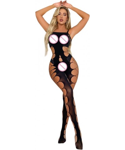 Womens Fishnet Bodystocking Sparkle Rhinestone Sexy Mesh Full Body Stockings Babydoll Teddy Bodycon Jumpsuit Lingerie Zu5-bla...