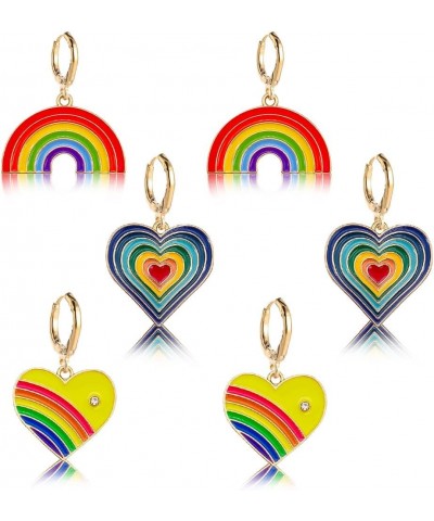 Rainbow Earrings Pride Earrings Gay Pride Month Drop Dangle Earrings for LGBTQ+ Pride Pendant Earrings for Jewelry Earrings R...