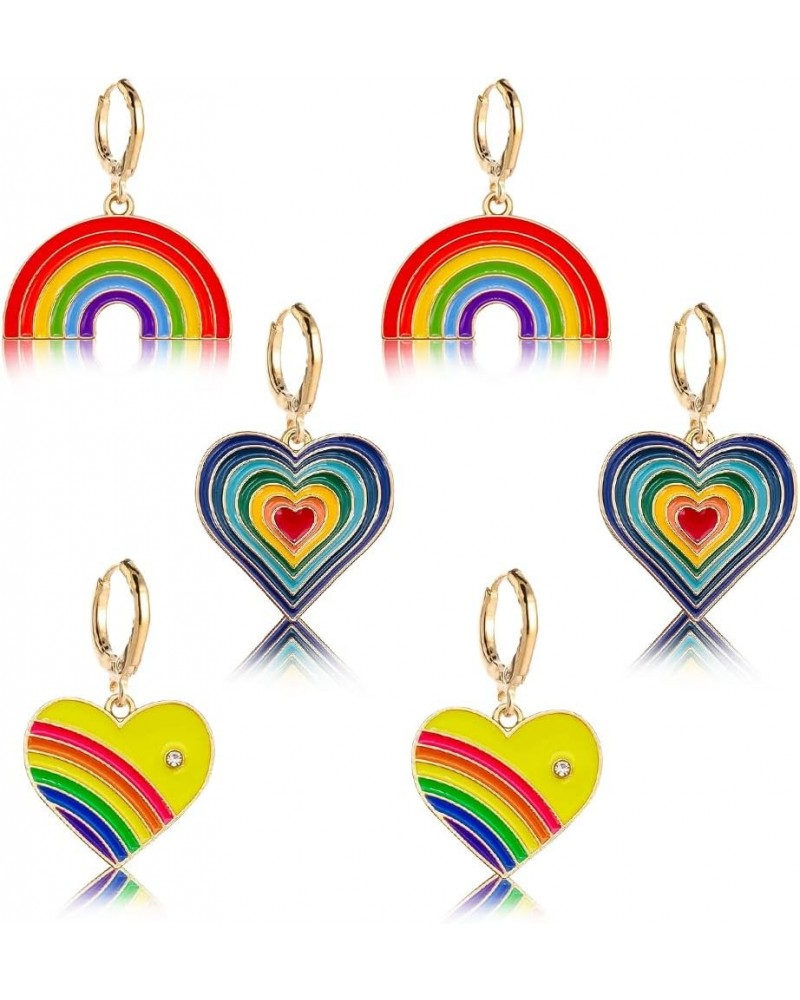 Rainbow Earrings Pride Earrings Gay Pride Month Drop Dangle Earrings for LGBTQ+ Pride Pendant Earrings for Jewelry Earrings R...