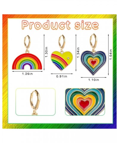 Rainbow Earrings Pride Earrings Gay Pride Month Drop Dangle Earrings for LGBTQ+ Pride Pendant Earrings for Jewelry Earrings R...