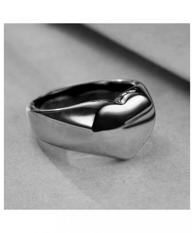 Stainless Steel Heart Signet Rings Wedding Bands| Engagement Ring For Women|Promise Rings For Her Him Size6-12 Black 11 $8.39...