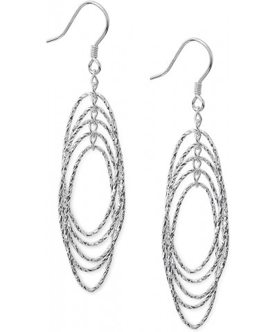 Sterling Silver 925 Dangle Drop Earrings for Women Oval Diamond Cut $11.25 Earrings