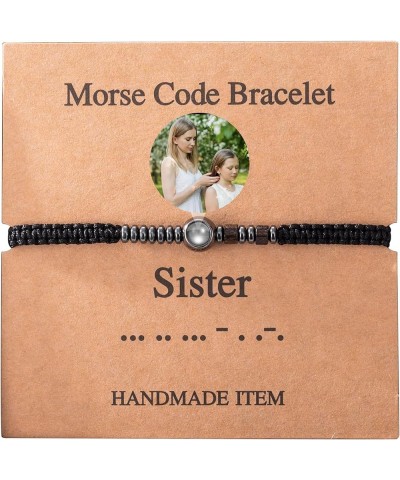 Inspirational Personalized Photo Morse Code Flat Knot Torus Bracelet for Women Men Custom Gifts for Any Occasion Sister $12.5...