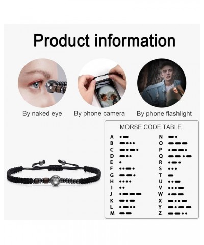 Inspirational Personalized Photo Morse Code Flat Knot Torus Bracelet for Women Men Custom Gifts for Any Occasion Sister $12.5...