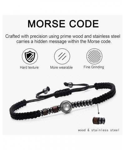 Inspirational Personalized Photo Morse Code Flat Knot Torus Bracelet for Women Men Custom Gifts for Any Occasion Sister $12.5...