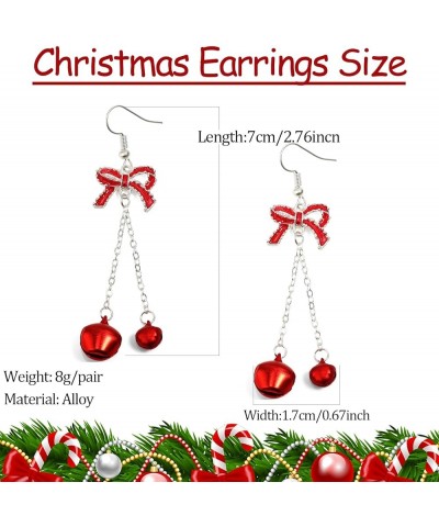 Christmas Dangle Earrings for Girls Red Green Ball Earrings for Women Christmas Jingle Bells Wreath Earrings Christmas Jewelr...