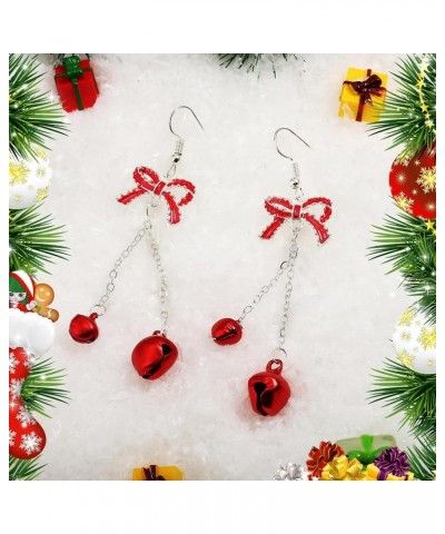 Christmas Dangle Earrings for Girls Red Green Ball Earrings for Women Christmas Jingle Bells Wreath Earrings Christmas Jewelr...