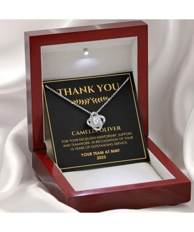 Work Anniversary Necklace Silver Plated Love Knot Mahogany - For Your Exceptional Mentorship - Employee Apprecitation Celebra...