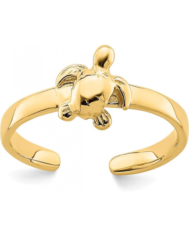 14k Yellow Gold Polished Sea Turtle Toe Ring $69.23 Body Jewelry