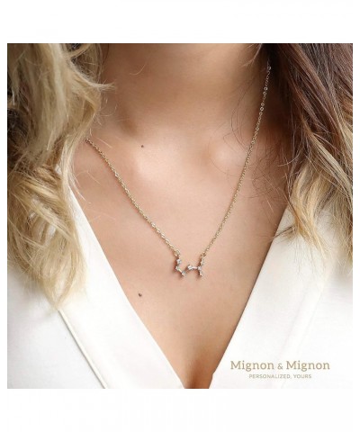 Gold Crystal Zodiac Necklace Constellation Jewelry Birthday Gift Sorority Sister Gift Aries $14.34 Necklaces