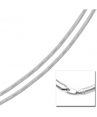 2mm, 3mm, 4mm, 6mm, 8mm Sterling Silver Domed Omega Chain Necklace, Made in Italy 3.0mm-18 $45.00 Necklaces