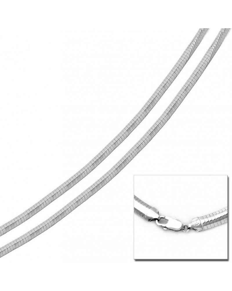 2mm, 3mm, 4mm, 6mm, 8mm Sterling Silver Domed Omega Chain Necklace, Made in Italy 3.0mm-18 $45.00 Necklaces