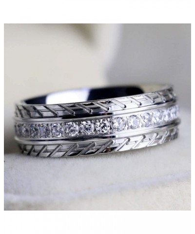 Two Rings His Hers Wedding Ring Sets Couples Matching Rings Women's 2pc White Gold Filled Square CZ Wedding Engagement Ring B...