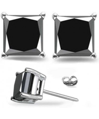 1/2-4 Carat Total Weight Princess Black Diamond Stud Earrings Platinum 0.7 carats $374.19 Earrings