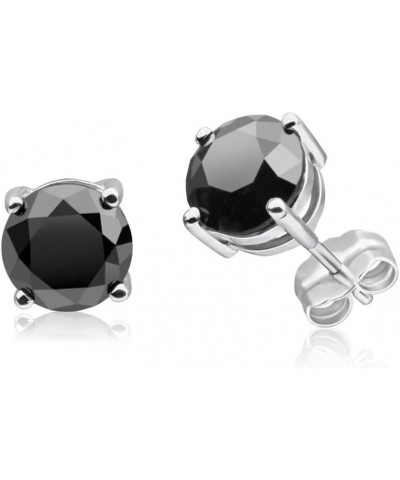 1/2-4 Carat Total Weight Princess Black Diamond Stud Earrings Platinum 0.7 carats $374.19 Earrings