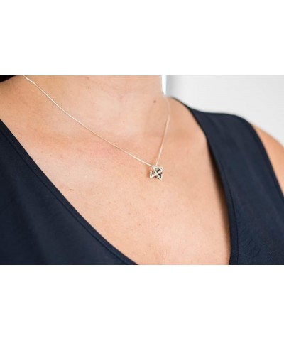 Merkabah Necklace 925 Sterling Silver Geometry Star Tetrahedron 3D Merkaba Pendant 16 Inches Chain $18.40 Necklaces