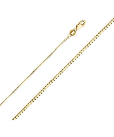 REAL Solid 14K Gold 0.8mm Box Chain Necklace For Women with Lobster Clasp 22.0 Inches Yellow Gold $60.30 Necklaces