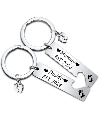 Pregnancy Announcement Gifts Daddy and Mommy Est 2024 Keychain Set New Parents Gift Mommy to Be Gift First Time Gifts Daddy M...