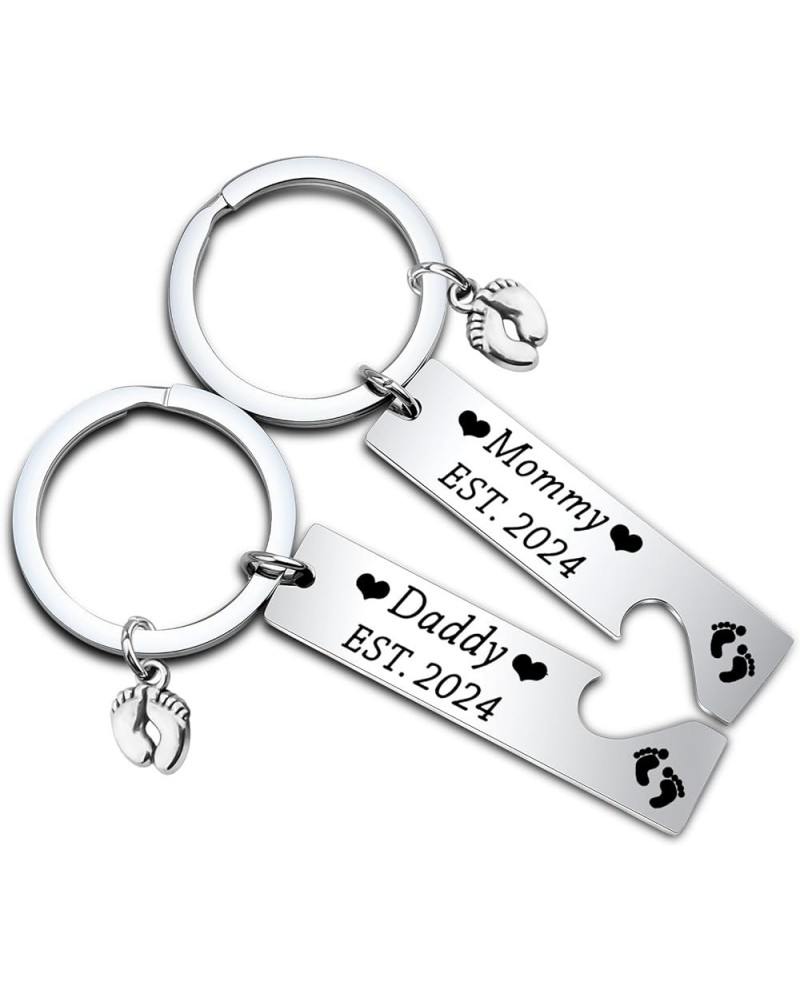 Pregnancy Announcement Gifts Daddy and Mommy Est 2024 Keychain Set New Parents Gift Mommy to Be Gift First Time Gifts Daddy M...