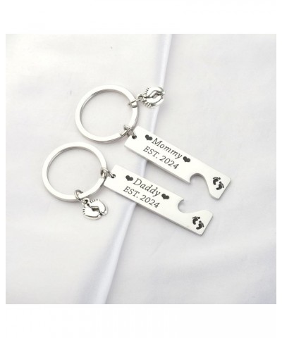 Pregnancy Announcement Gifts Daddy and Mommy Est 2024 Keychain Set New Parents Gift Mommy to Be Gift First Time Gifts Daddy M...