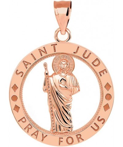 10k Gold Saint Jude Pray For Us Charm Pendant Rose Gold $51.44 Pendants