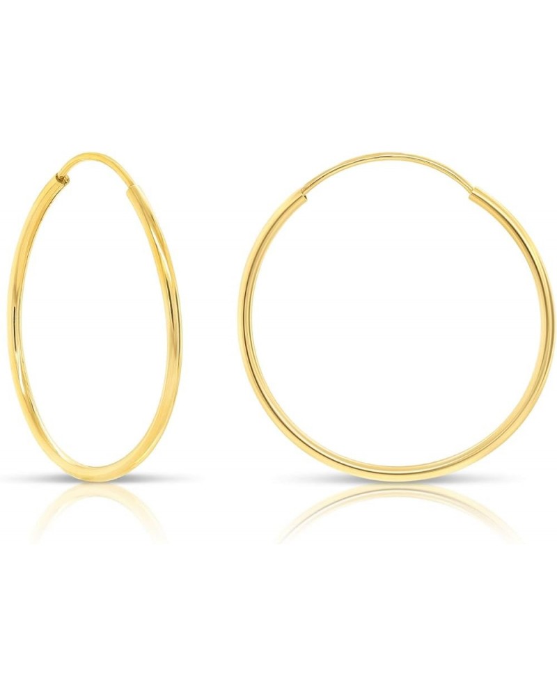 14k Yellow Gold Round Endless Hoop Earrings - 10-20mm… 20mm $14.52 Earrings