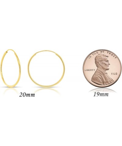 14k Yellow Gold Round Endless Hoop Earrings - 10-20mm… 20mm $14.52 Earrings