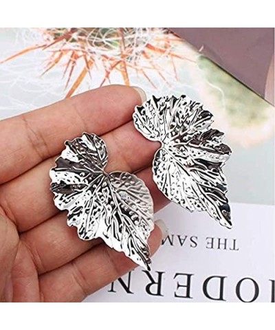 Bohemian Leaf Statement Earrings Lightweight Summer Dangle Earrings Boho Drop Stud Earrings for Women Girls Silver $6.59 Earr...