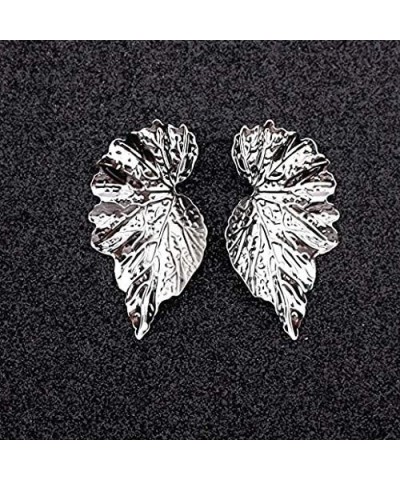 Bohemian Leaf Statement Earrings Lightweight Summer Dangle Earrings Boho Drop Stud Earrings for Women Girls Silver $6.59 Earr...