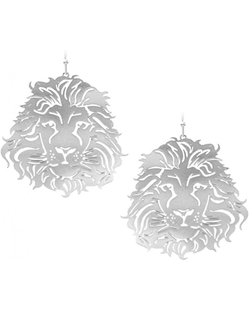 Fashion Jewelry ~ Laser Cut Thin Metal Filigree Lion Dangle Earrings for Women Casual $11.73 Earrings