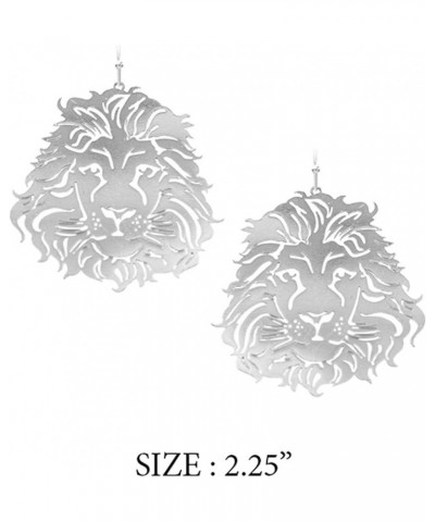 Fashion Jewelry ~ Laser Cut Thin Metal Filigree Lion Dangle Earrings for Women Casual $11.73 Earrings