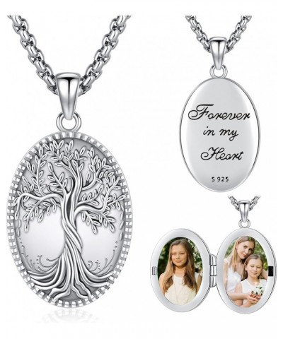 Locket Necklace that Hold Pictures 925 Sterling Silver Photo Locket for Women Men Gold I2-3-Tree of Life Locket Non-customize...