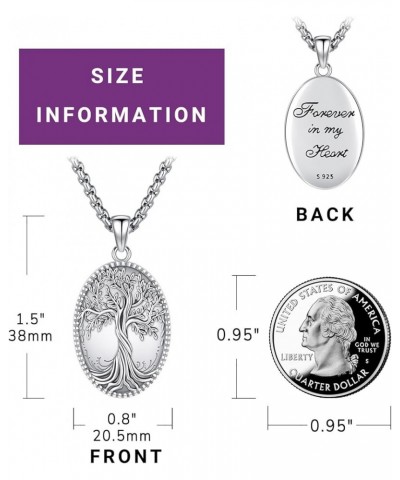 Locket Necklace that Hold Pictures 925 Sterling Silver Photo Locket for Women Men Gold I2-3-Tree of Life Locket Non-customize...