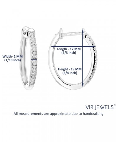 1/5 cttw Diamond Hoop Earrings .925 Sterling Silver 32 Stones Prong Set 3/4 Inch $35.70 Earrings