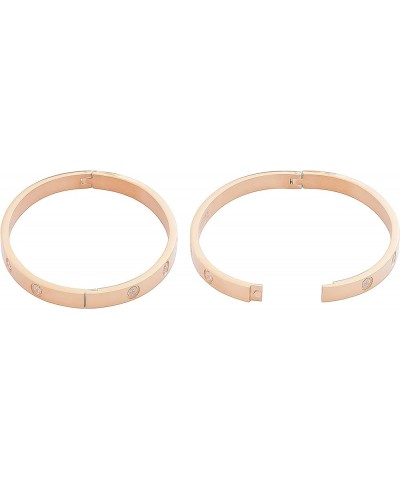 Stainless Steel Womens Hinged CZ Bangle Bracelets (Rose) Rose $12.41 Bracelets