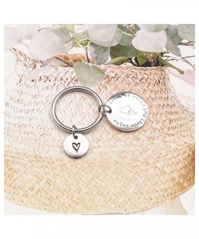 Miles Apart but Close at Heart United States Keychain Moving Away Gift Going Away Gift Long Distance Relationship Gift Me-mai...