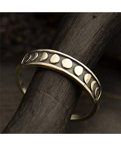 Sterling Silver Rings for Women Vintage Moon Phase Ring S925 Stacking Statement Band Minimalist Finger Ring 10 sterling silve...